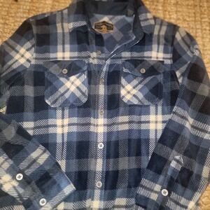 New Freedom Foundry Men's Blue Plaid Soft Flannel Long Sleeve Button Up Shirt M